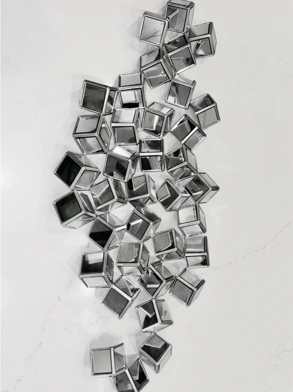 Geometric Mirrored Cube wall mirror modern abstract home decor